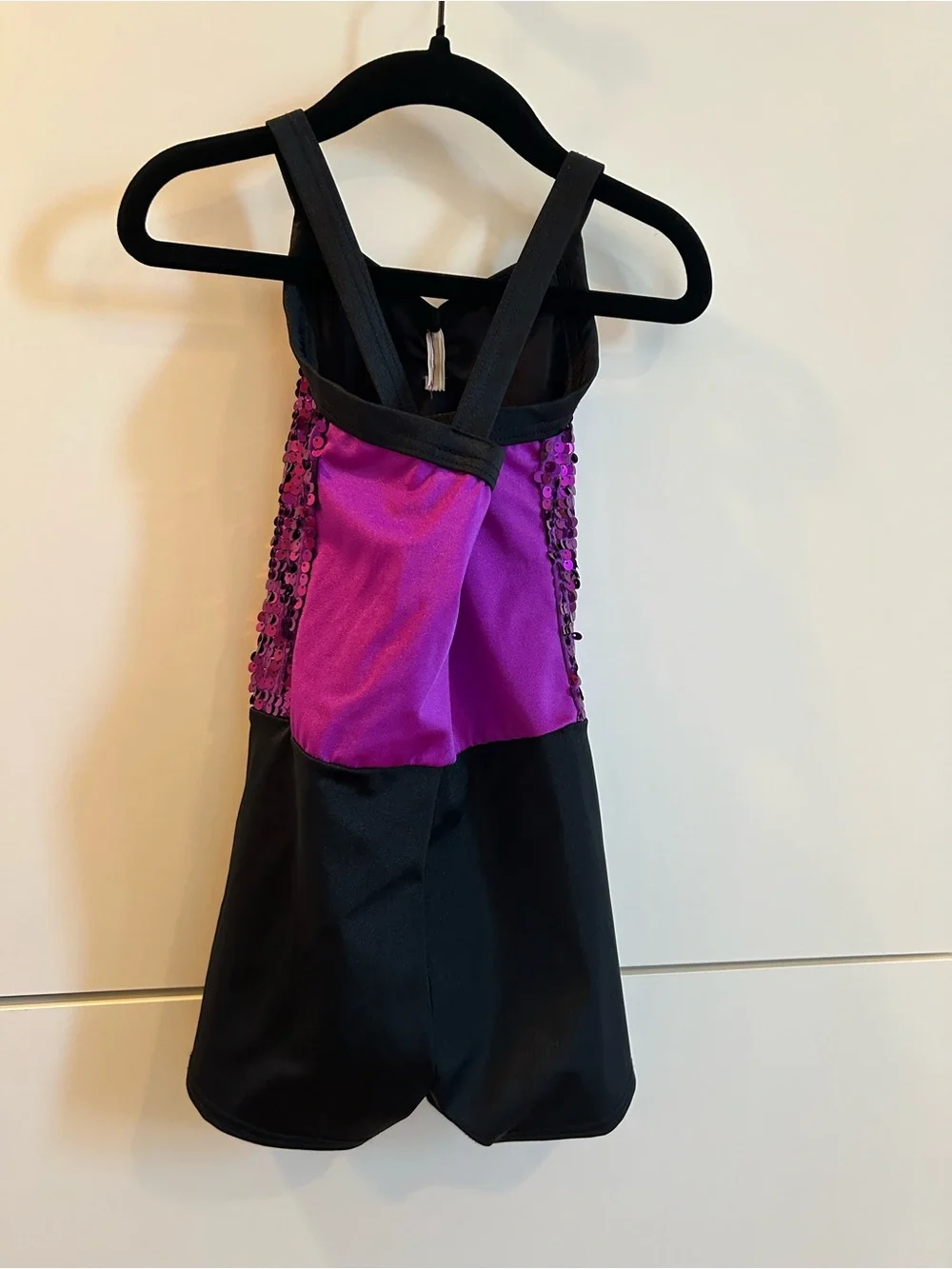 Weissman Purple Sequin Dance Romper / Biketard - Child’s Small